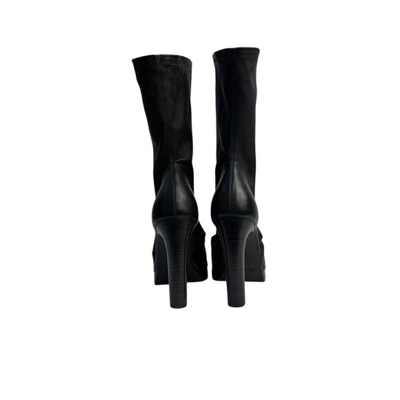 RICK OWENS Gathered Stretch-Leather Ankle Boots - Size 37 - Picture 4 of 8